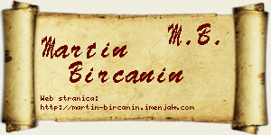 Martin Birčanin vizit kartica